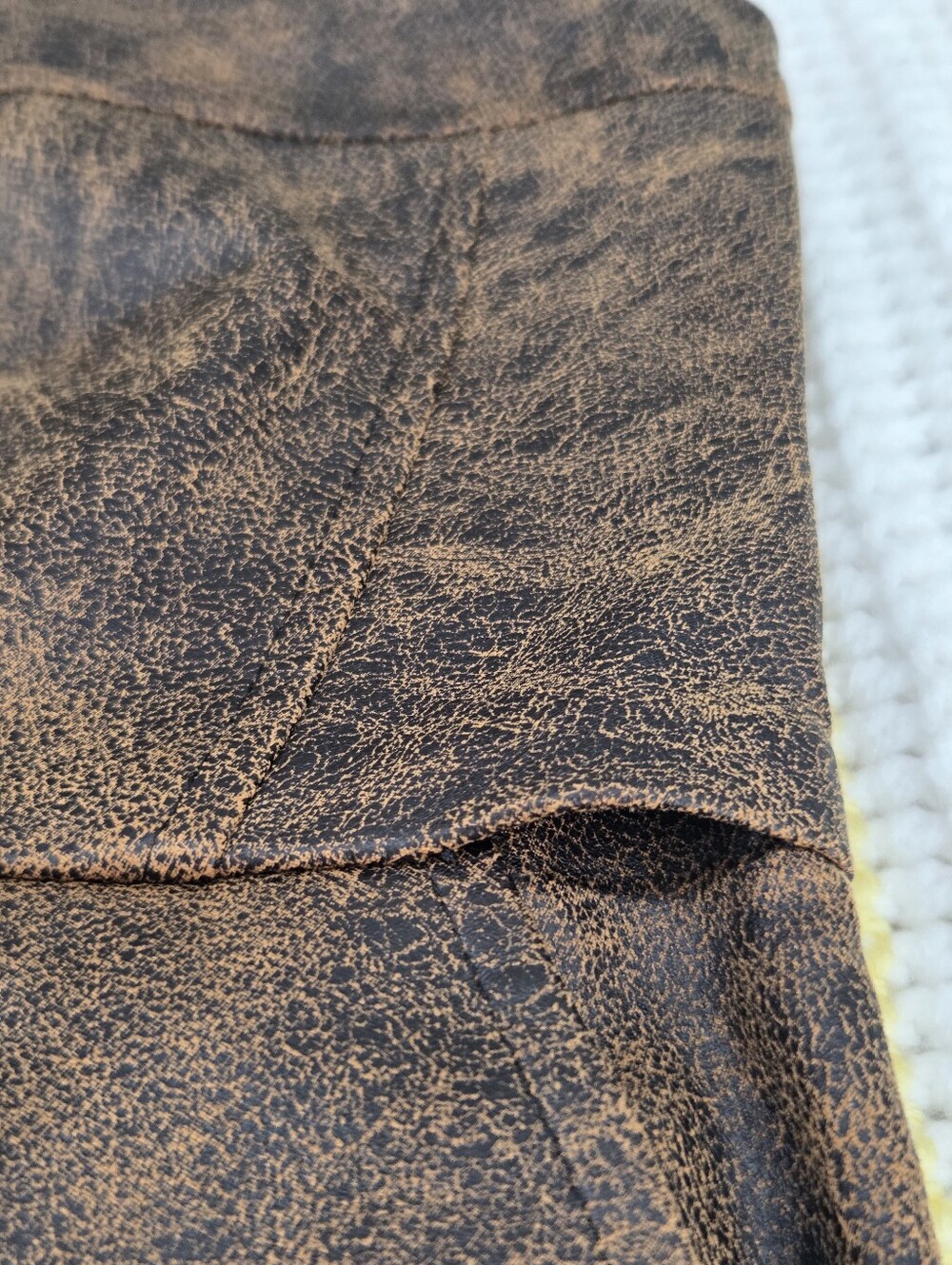 Forever 21 Brown Faux-Leather Wide-Leg Jumsuit (New) - Picture 8 of 8